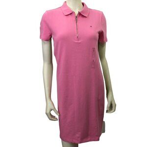 TOMMY HILFIGER 1/4 ZIP COLLARED SHIRT DRESS SM‎ NWT